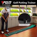 Golf Putting Mat  Adjustable Slope Portable Indoor Golf Putter Trainer Anti-Slip Rubber Practice Mat with Ball Return Fairway
