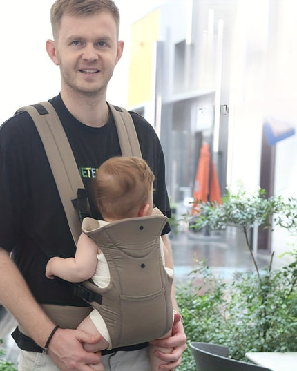 Ergonomic Baby Carrier, Multi-functional Polyester Front Carry Wrap, Adjustable Buckle Closure, Supports Up to 35lbs, for Newborns & Toddlers, Fits 0-3 Years Old