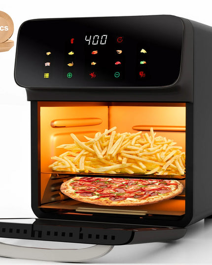 Air Fryer 12QT Convection Oven with 10-In-1 Multi Function, Visible Window and Touchscreen, Black