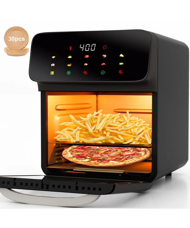 Air Fryer 12QT Convection Oven with 10-In-1 Multi Function, Visible Window and Touchscreen, Black