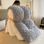 A Piece Of High-quality Thickened Velvet Blanket, Soft100% Superfine Fiber Filling, Light Beige Soft Polyester Fabric, Suitable for Bedrooms And Hotel Rooms(Pillowcases Are Not Included), Winter Warmth Blanket, Fluffy Quilt,