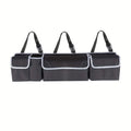 Universal Fit Car Seat Back Organizer, Large Capacity 600D Oxford Fabric with Multiple Pockets, Polyester Fiber Material, Vehicle Storage Solution