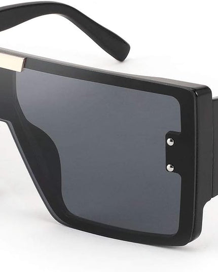 FEISEDY Square Oversized Flat Top Sunglasses with Side Lens Integrated for Women Men B4028