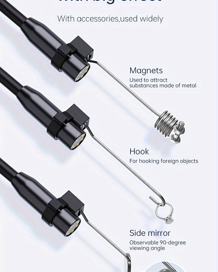 Inskam 4.3" IPS LCD Endoscope Camera, 8mm Single Lens,, ABS Material, Analog Display, Battery/USB Dual Power, 2000mAh Rechargeable Lithium Battery, ≤36V Operating Voltage, for Auto Repair & Plumbing