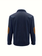 Men'S Casual Jacket for Autumn And Winter, Featuring a Loose Fit, Corduroy Fabric, Stand-Up Collar, Long Sleeves, And Button- Design.