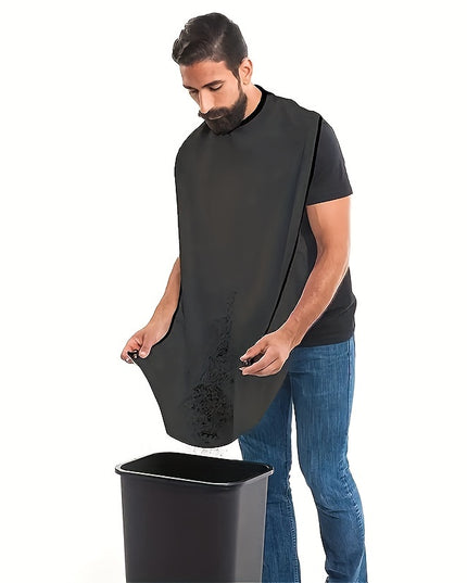 Beard Bib Apron For Men, Beard Trimming Catcher Bib For Shaving & Hair Clippings, Waterproof Non-Stick Hair Catcher Grooming Cloth With 2 Suction Cups
