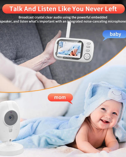 New 3.5 Inch Wireless Video Baby Monitor Night Vision Temperature Monitoring 2 Way Audio Talk Baby Nanny Security Camera