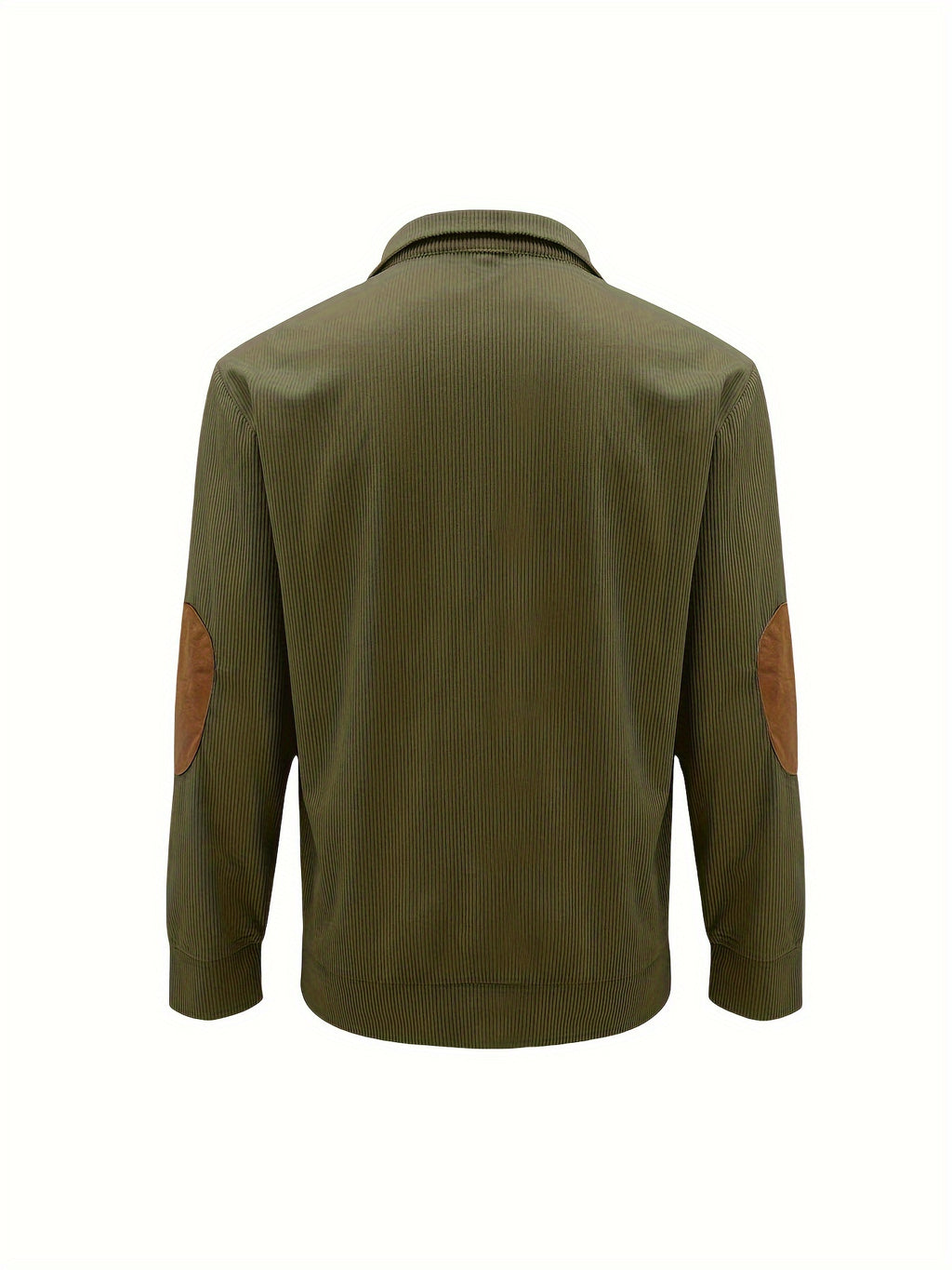 Men'S Casual Jacket for Autumn And Winter, Featuring a Loose Fit, Corduroy Fabric, Stand-Up Collar, Long Sleeves, And Button- Design.