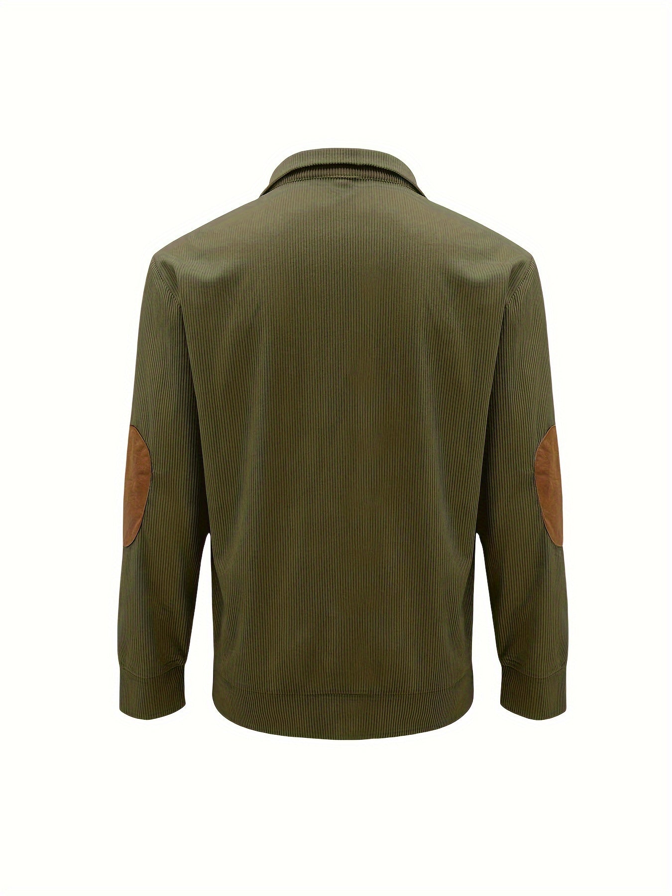 Men'S Casual Jacket for Autumn And Winter, Featuring a Loose Fit, Corduroy Fabric, Stand-Up Collar, Long Sleeves, And Button- Design.
