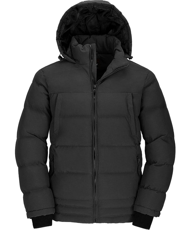 Men'S Thicken Puffer Jacket Padded Waterproof Warm Winter Coat with Hood