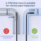Inskam 4.3" IPS LCD Endoscope Camera, 8mm Single Lens,, ABS Material, Analog Display, Battery/USB Dual Power, 2000mAh Rechargeable Lithium Battery, ≤36V Operating Voltage, for Auto Repair & Plumbing