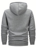 Men's 2pcs White Hoodie & Jogger Set - Casual Solid Color, Knit Polyester, with Pockets | Perfect for Fall/Winter Sports & Leisure