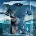 Running T-shirt Men Summer Ice Silk Thin Top Reflective Printing Quick Dry Short Sleeve Breathable Fitness Sports T-shirt 5XL