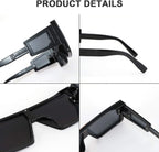 FEISEDY Square Oversized Flat Top Sunglasses with Side Lens Integrated for Women Men B4028