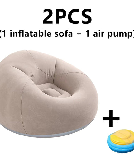 2pcs (1 sofa + 1 air pump) PVC inflatable sofa, suitable for camping, hiking and outdoor activities, Halloween/Christmas gifts