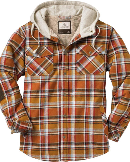 Men'S Camp Night Berber Lined Hooded Flannel Shirt Jacket