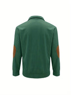 Men'S Casual Jacket for Autumn And Winter, Featuring a Loose Fit, Corduroy Fabric, Stand-Up Collar, Long Sleeves, And Button- Design.