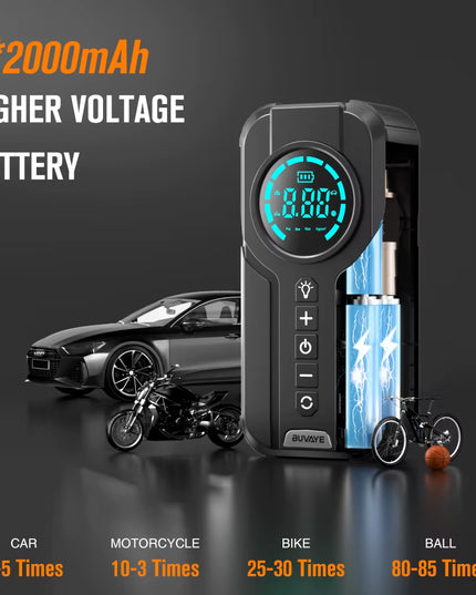 Portable Digital Inflatable Pump for Cars, Motorcycles, Bicycles, and Boats