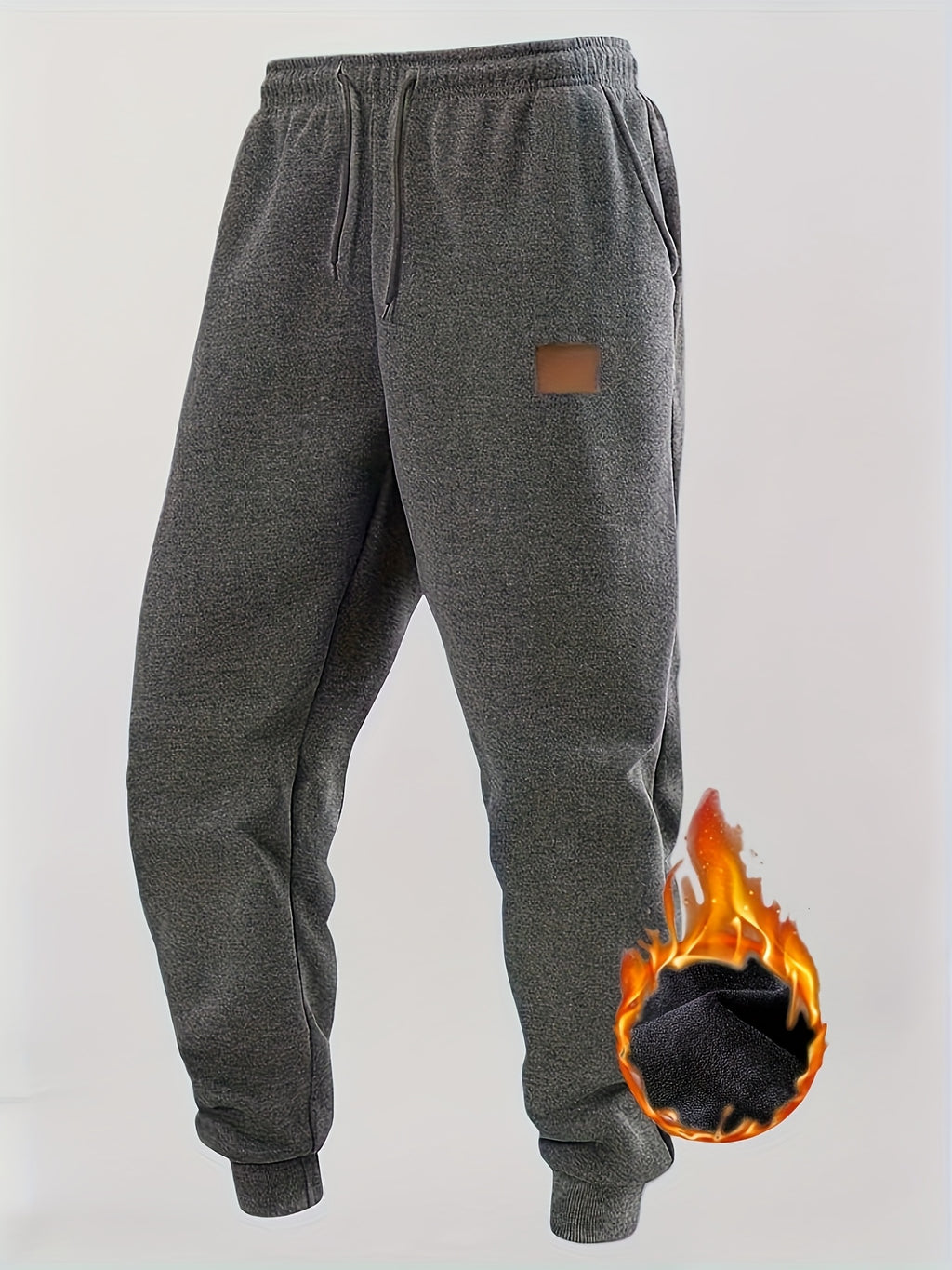 Men's 4-Color Options Compatible Sweatpants - Stretch Knit Joggers with Drawstring Waist, Belt-Like Design | Solid Color Options Black, Gray, Navy, White | Elastic Cuffs and Smooth Legs, Suitable for Gym, Casual, Casual Attir