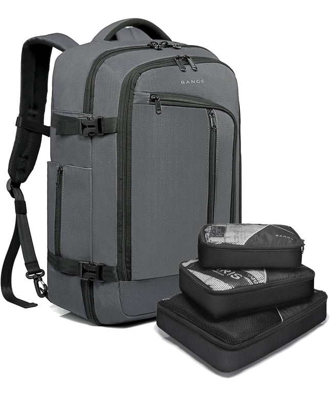 Travel Overnight Backpack,40-Liter FAA Flight Approved Weekender Bag Carry on Backpack Grey(With No Cubes)…