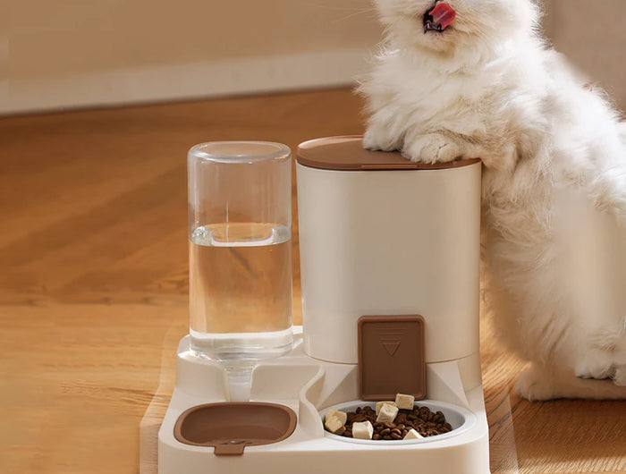 New Pet Cat Large Capacity Water Dispenser Dry Wet Separation for Automatic Feeder Drinking Water Supplies Food Container