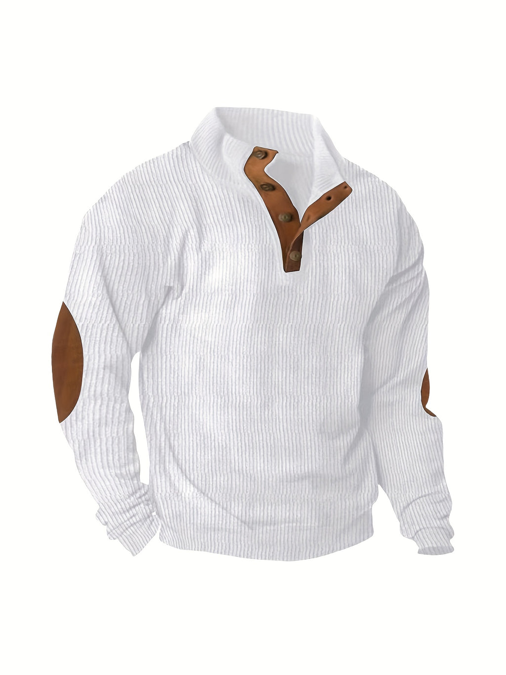 Men'S Casual Jacket for Autumn And Winter, Featuring a Loose Fit, Corduroy Fabric, Stand-Up Collar, Long Sleeves, And Button- Design.