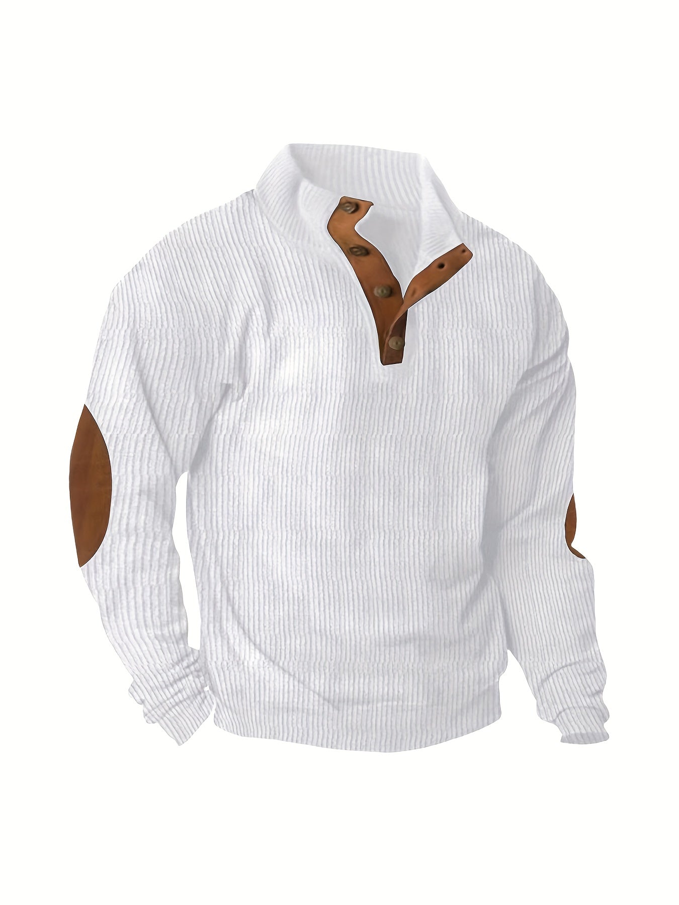 Men'S Casual Jacket for Autumn And Winter, Featuring a Loose Fit, Corduroy Fabric, Stand-Up Collar, Long Sleeves, And Button- Design.