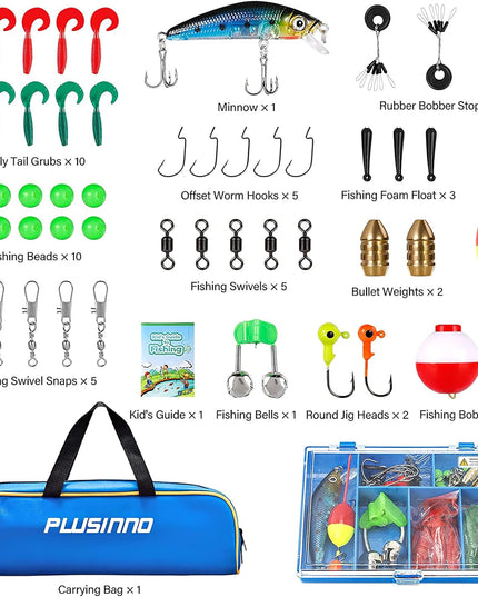 Kids Fishing Pole with Spincast Reel Telescopic Fishing Rod Combo Full Kits for Boys, Girls, and Adults