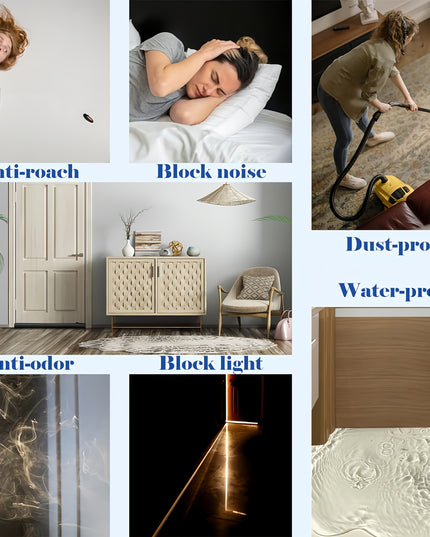 High Resistance Rubber and Fabric Soundproof Draft Stopper - 1 Under Door Energy Saving Waterproof Seal Strip, 36.61 Inch - for Bedroom Doors, Under Door Mount