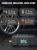 AVAPOW 3000A Car Battery Jump Starter with 150PSI Air Compressor, 12V Portable for 10L Gas/Diesel Engines