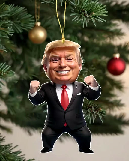 Cartoon Trump Pendant Acrylic Material Funny and Interesting Cartoon Pendant Suitable for Christmas Tree Cars Holiday DIY Gift