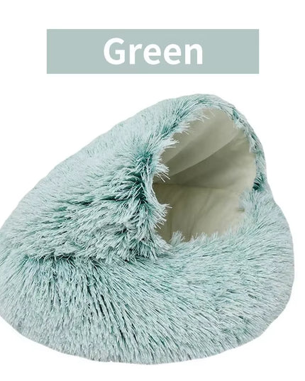 Winter Plush Pet Cat Bed round Cat Cushion Cat House 2 in 1 Warm Cats Basket Pet Sleep Bag Kitten Nest Kennel for Small Dog Cats