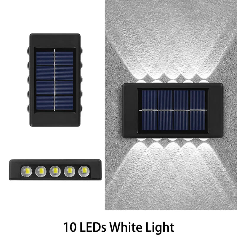 1pc 6-10 LEDs Solar Outdoor Wall Decorative Landscape Lighting Lights Fixtures Suitable For Courtyard Villa Fence Terrace Garden