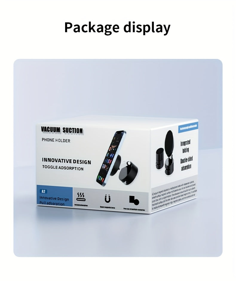 1pc Metal Vacuum Magnetic Suction Phone Holder, Strong Suction Cup Mount for Home, Car, Kitchen, Bathroom - Stable and Firm Grip, Home Gadget Organizer | Modern Phone Holder | Quality Suction Attachment, Phone Suction Grip