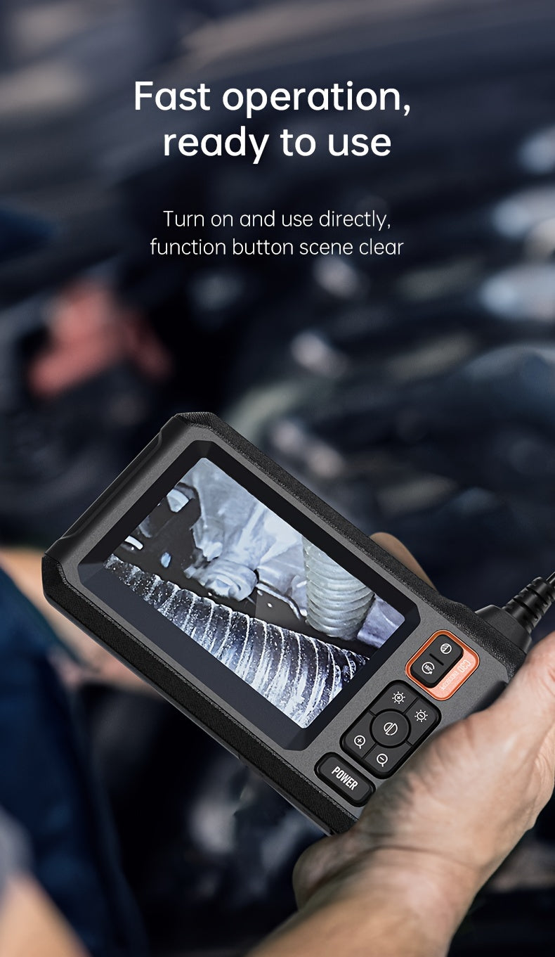 Inskam 4.3" IPS LCD Endoscope Camera, 8mm Single Lens,, ABS Material, Analog Display, Battery/USB Dual Power, 2000mAh Rechargeable Lithium Battery, ≤36V Operating Voltage, for Auto Repair & Plumbing
