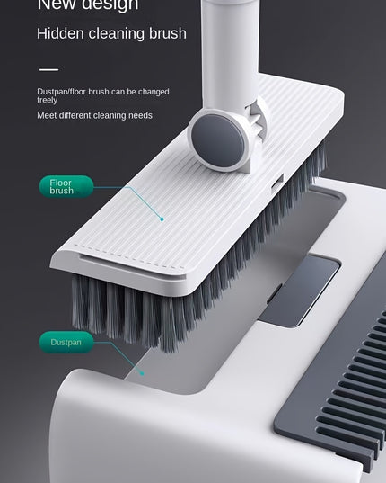 3 In1 Set, Household Broom And Dustpan Set, Long Handle Floor Cleaning Broom Dustpan Set, Rotatable Broom And Dustpan With Comb Tooth, Non-stick Hair, To Remove Dust And Garbage, For Home, Kitchen, Office, Cleaning Tool, Clea