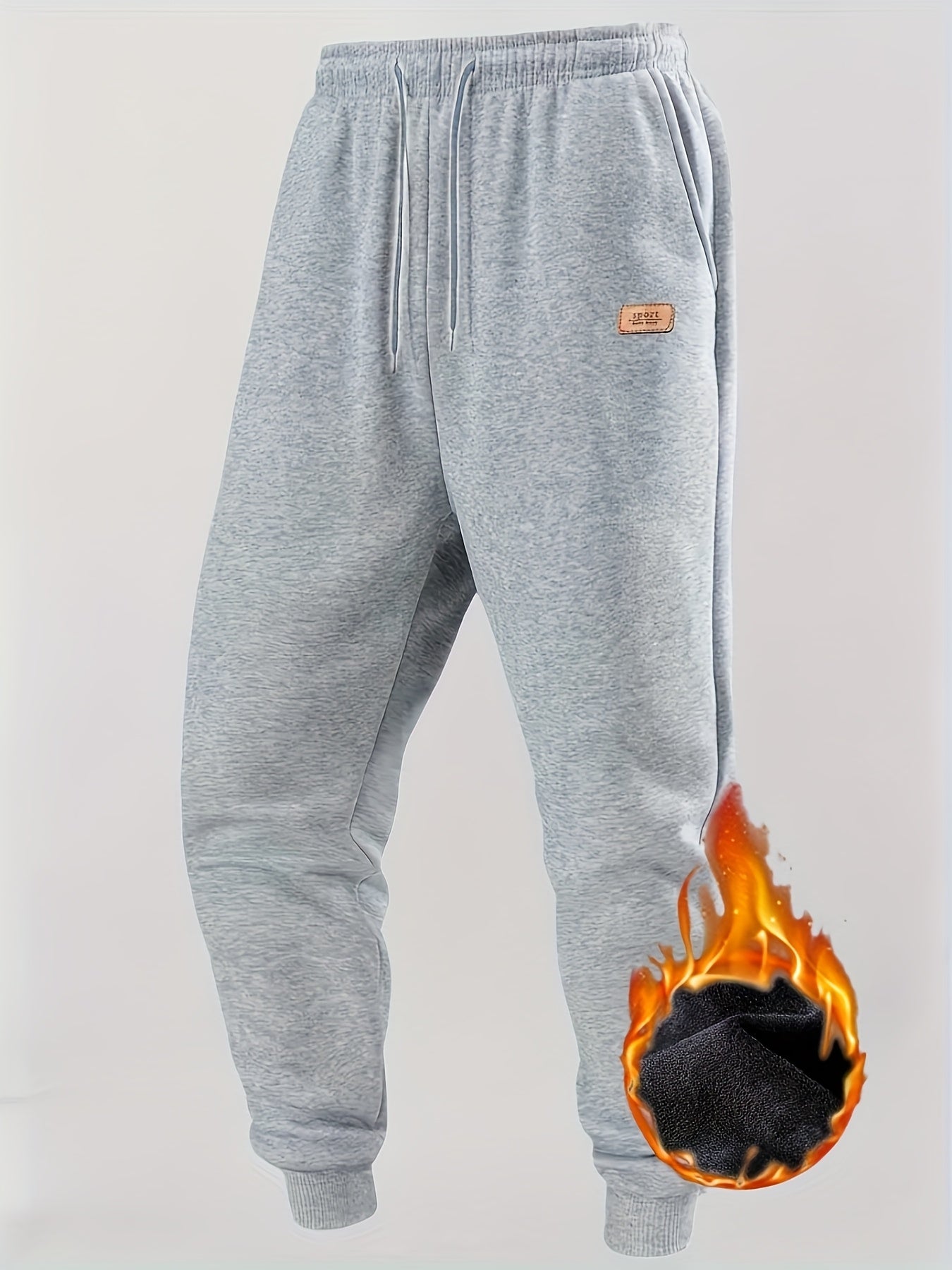 Men's 4-Color Options Compatible Sweatpants - Stretch Knit Joggers with Drawstring Waist, Belt-Like Design | Solid Color Options Black, Gray, Navy, White | Elastic Cuffs and Smooth Legs, Suitable for Gym, Casual, Casual Attir