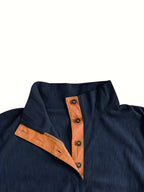 Men'S Casual Jacket for Autumn And Winter, Featuring a Loose Fit, Corduroy Fabric, Stand-Up Collar, Long Sleeves, And Button- Design.