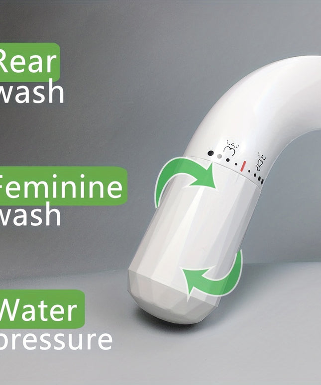 Advanced Bidet Attachment for Toilet Seat - Dual Nozzle Rear and Feminine Wash with Adjustable Water Pressure Sprayer, Non-Electric Shattaf Butt Cleaner with Universal Adapter for US and Canada, White Color