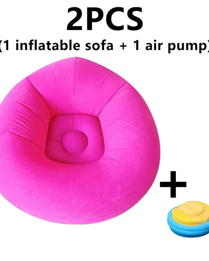 2pcs (1 sofa + 1 air pump) PVC inflatable sofa, suitable for camping, hiking and outdoor activities, Halloween/Christmas gifts
