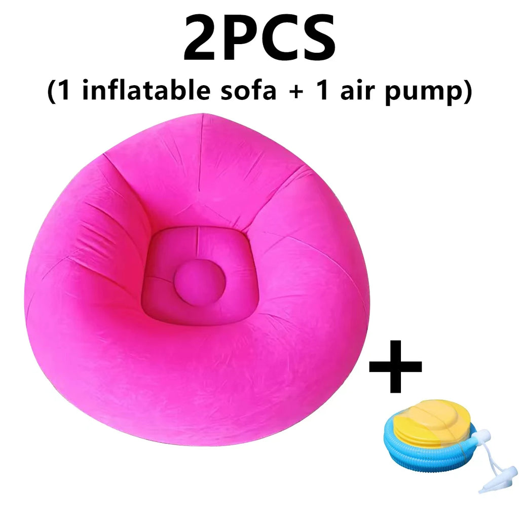 2pcs (1 sofa + 1 air pump) PVC inflatable sofa, suitable for camping, hiking and outdoor activities, Halloween/Christmas gifts