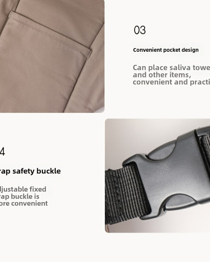 Ergonomic Baby Carrier, Multi-functional Polyester Front Carry Wrap, Adjustable Buckle Closure, Supports Up to 35lbs, for Newborns & Toddlers, Fits 0-3 Years Old