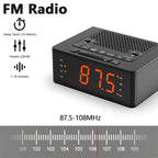 1pc USB Plug Alarm Clock for Bedroom with FM Radio, Wireless Connection, Dimmable LED Display, Sleep Timer, Adjustable Volume, Dual Alarm with ON/OFF Button, Bedside Clock for Adults Seniors ITOMA 515
