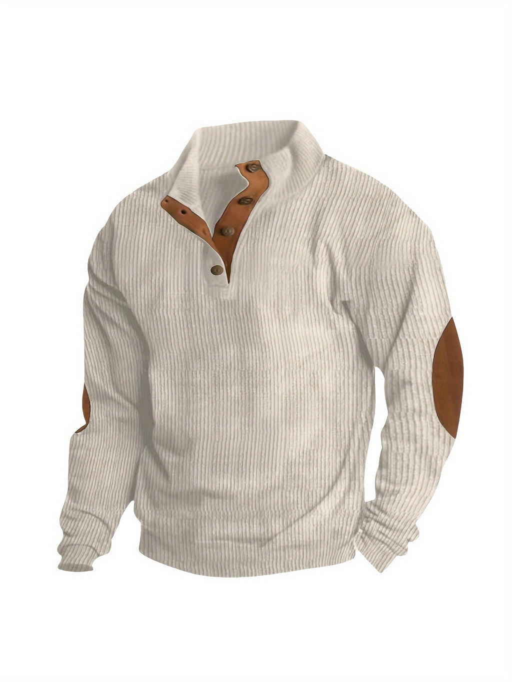 Men'S Casual Jacket for Autumn And Winter, Featuring a Loose Fit, Corduroy Fabric, Stand-Up Collar, Long Sleeves, And Button- Design.