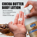 RUOALL Cocoa Butter Body Lotion 300ml - Moisturizing Formula with Glycerin, Vitamin C, Lavender Scent - Alcohol-Free, Unisex-Adult, All Skin Types - Long-Lasting Hydration, Skin Tightening, Even Skin Tone - 15.1 oz