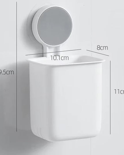 Wall-Mounted Portable Toothbrush and Toothpaste Holder with Waterproof Design - Drill-Free Bathroom Storage Organizer