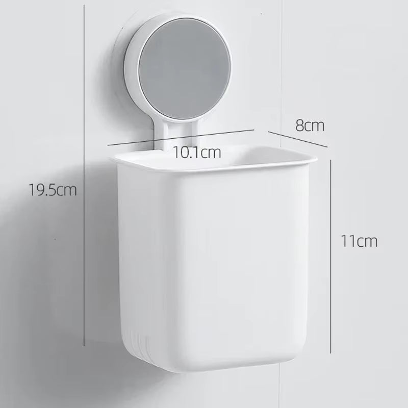 Wall-Mounted Portable Toothbrush and Toothpaste Holder with Waterproof Design - Drill-Free Bathroom Storage Organizer