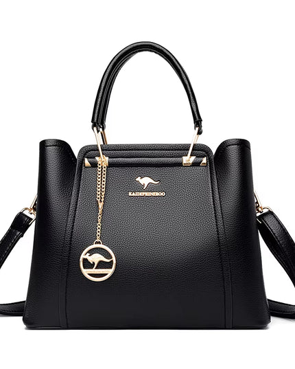 Luxury 3-Layer Leather Handbags for Women - Designer Crossbody Tote Bag with Large Capacity 2024