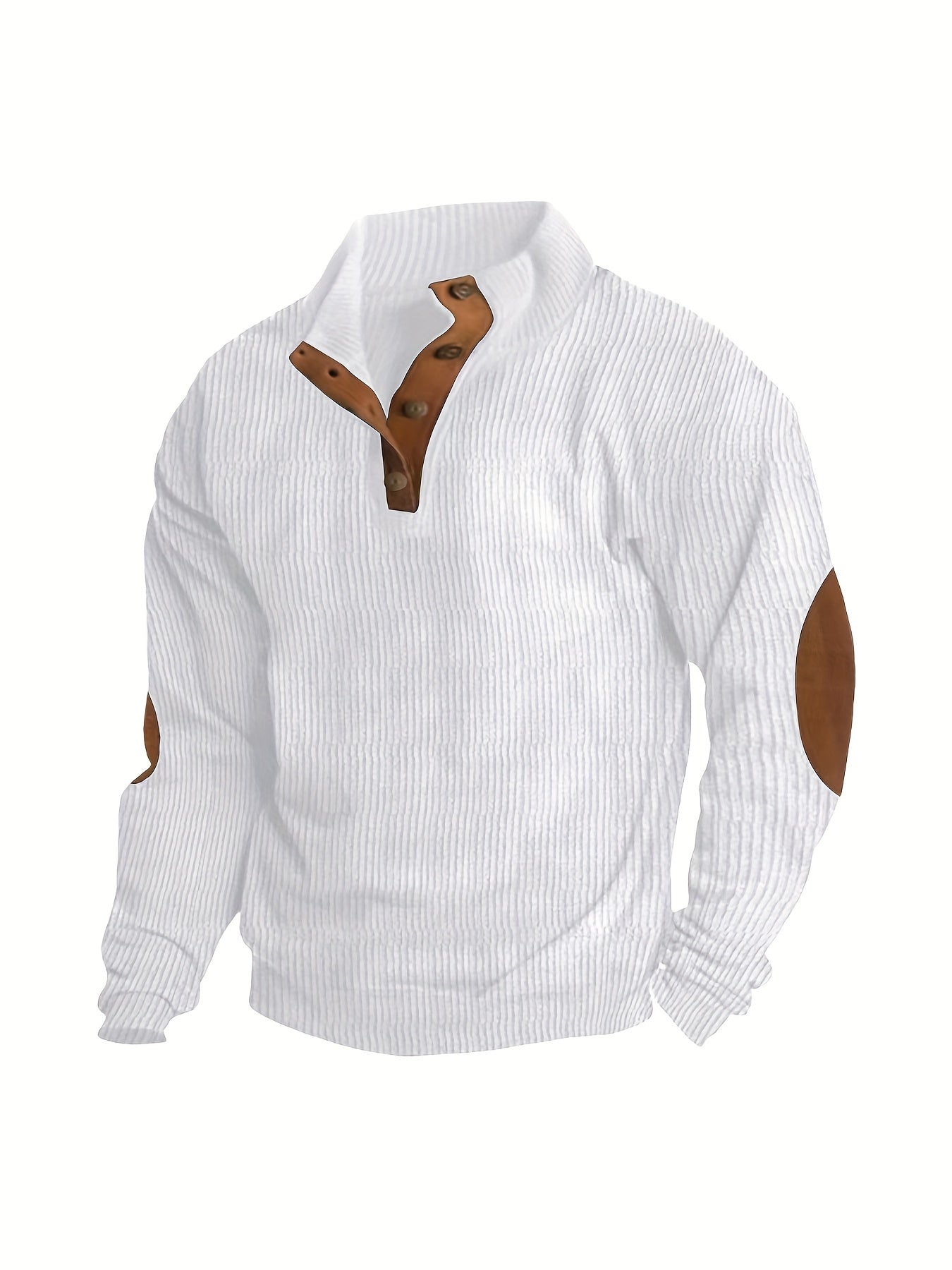 Men'S Casual Jacket for Autumn And Winter, Featuring a Loose Fit, Corduroy Fabric, Stand-Up Collar, Long Sleeves, And Button- Design.