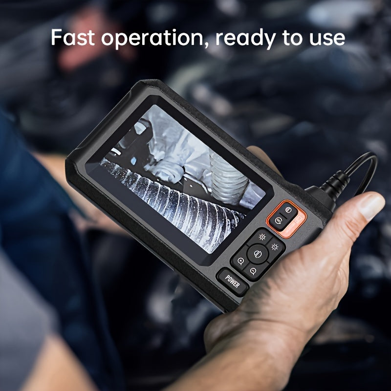 Inskam 4.3" IPS LCD Endoscope Camera, 8mm Single Lens,, ABS Material, Analog Display, Battery/USB Dual Power, 2000mAh Rechargeable Lithium Battery, ≤36V Operating Voltage, for Auto Repair & Plumbing